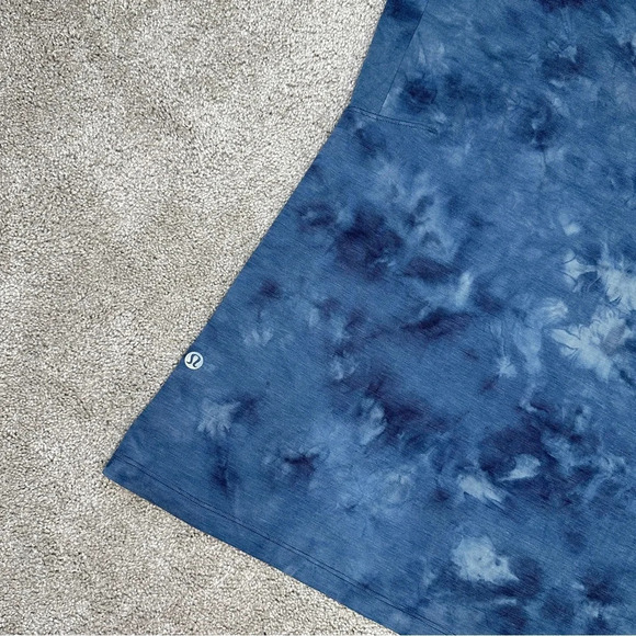 Lululemon Men’s Always Agile Short Sleeve Shirt Diamond Dye True Navy Chambray L - Picture 8 of 12